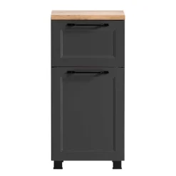 Bad Unterschrank in Dunkelgrau und Wildeiche - Novelya