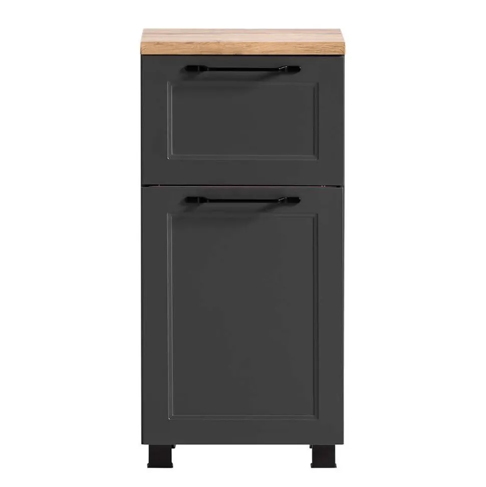 Bad Unterschrank in Dunkelgrau und Wildeiche - Novelya