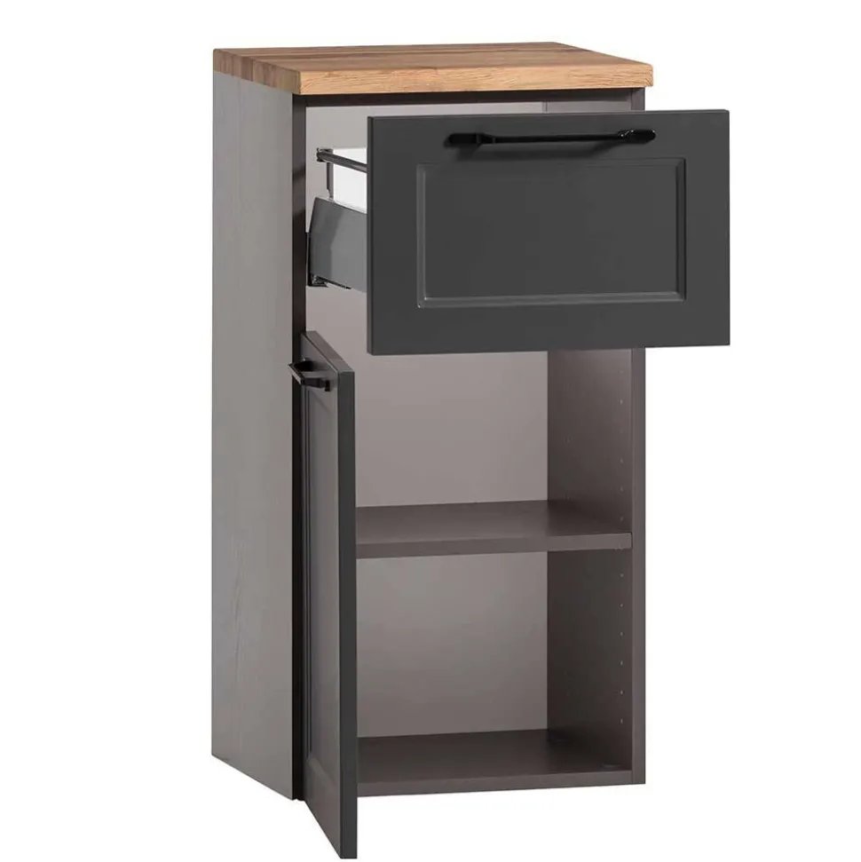 Bad Unterschrank in Dunkelgrau und Wildeiche - Novelya