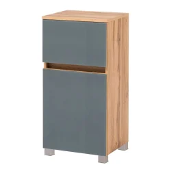 Bad Unterschrank in Grau Glas & Wildeiche - Anviletca