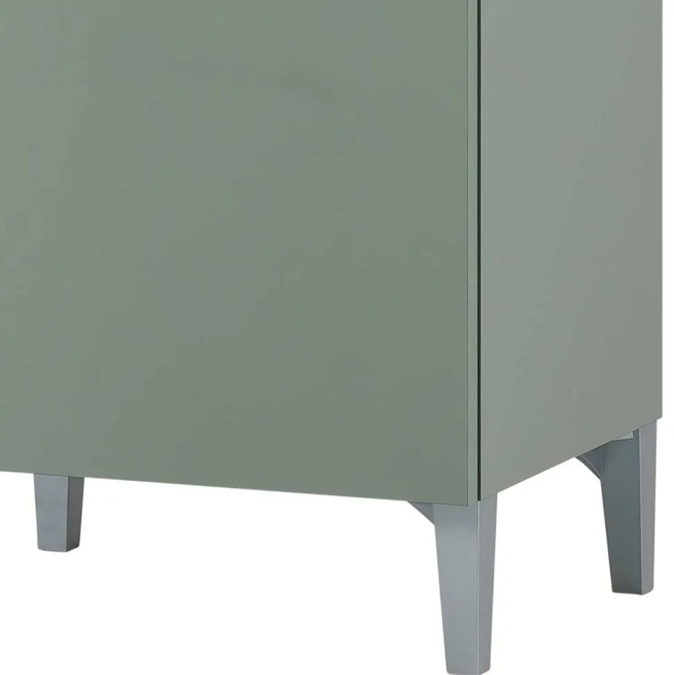 Bad Unterschrank in Graugrün mit Eiche - Liz