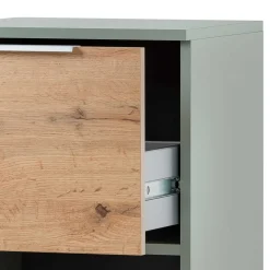 Bad Unterschrank in Graugrün mit Eiche - Liz