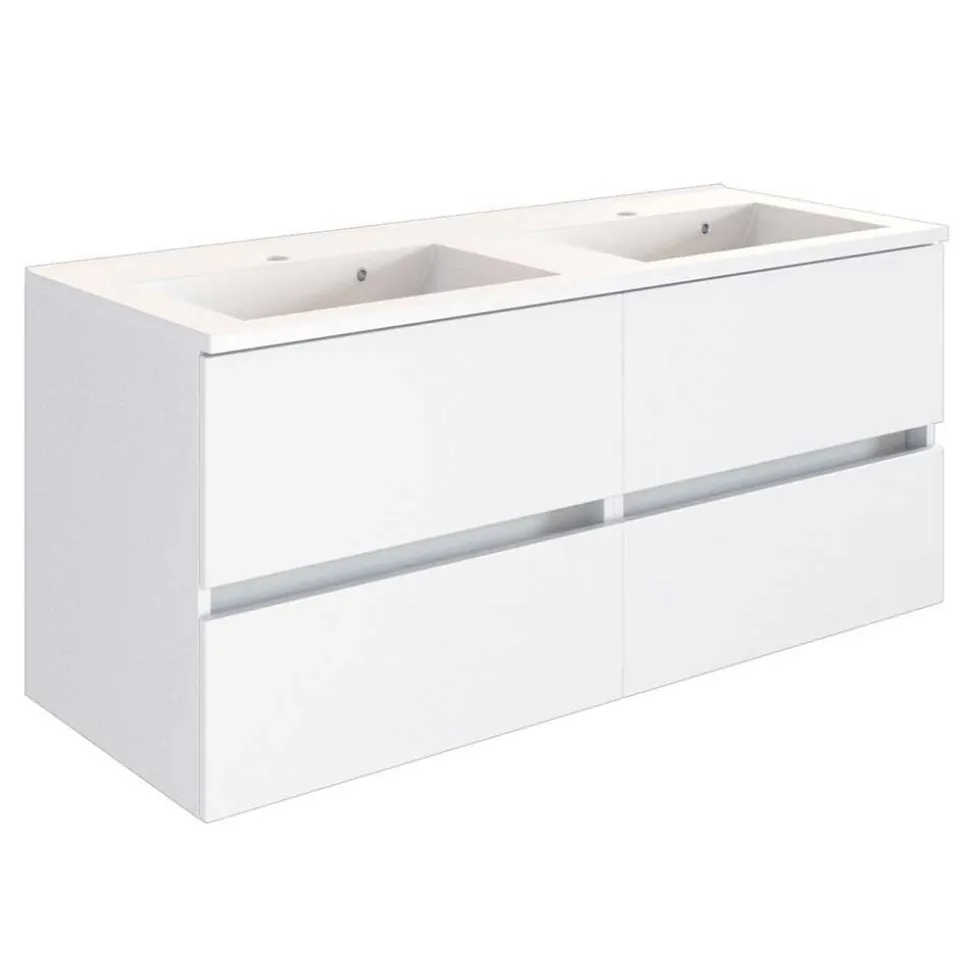 Bad Wand Waschtisch mit Doppelbecken - Vandan