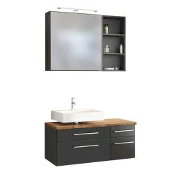 Bad Wandregal & Spiegelschrank - Estregos (dreiteilig)