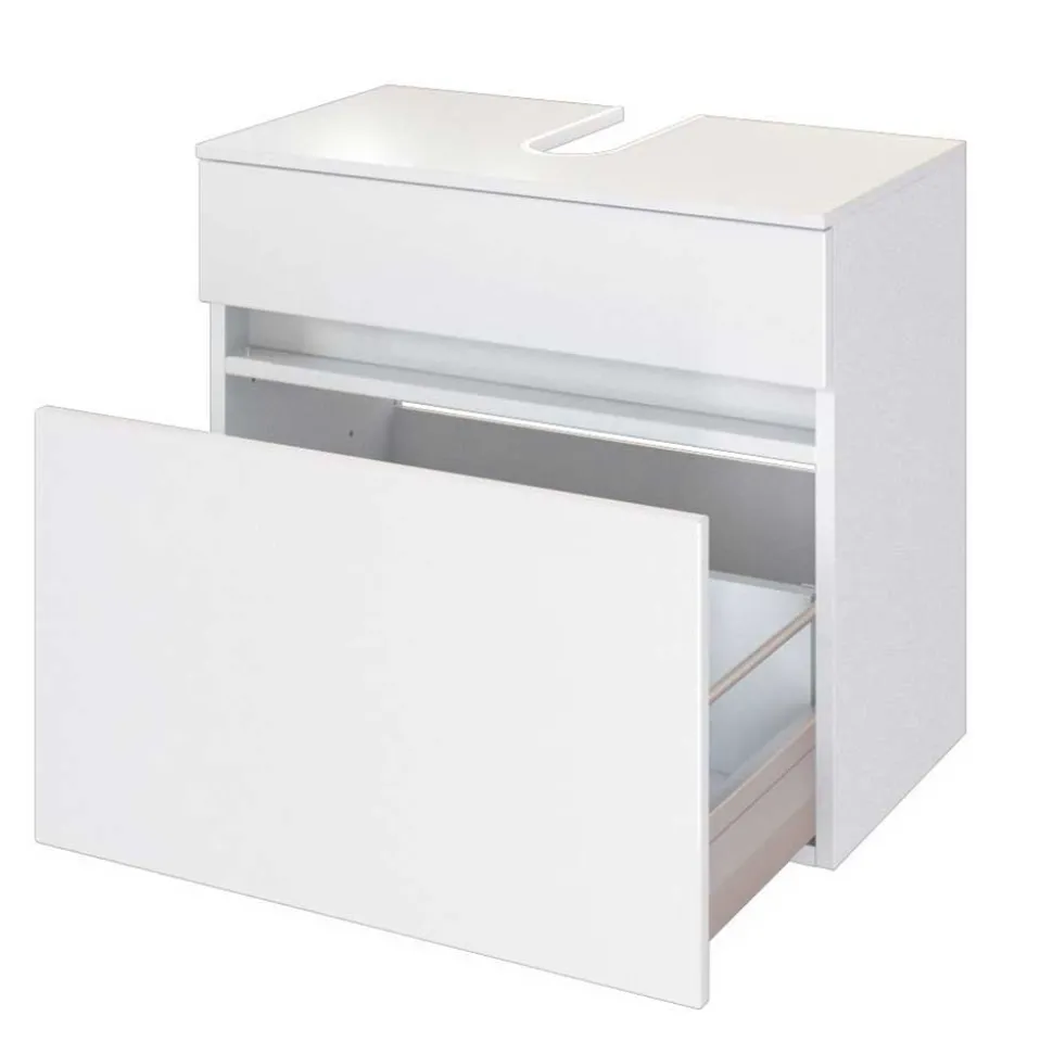 Bad Waschbecken Schrank in Weiß - Vandan