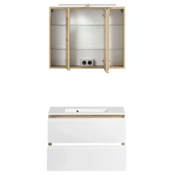 Bad Waschbeckenschrank & Spiegelschrank - Eight (zweiteilig)