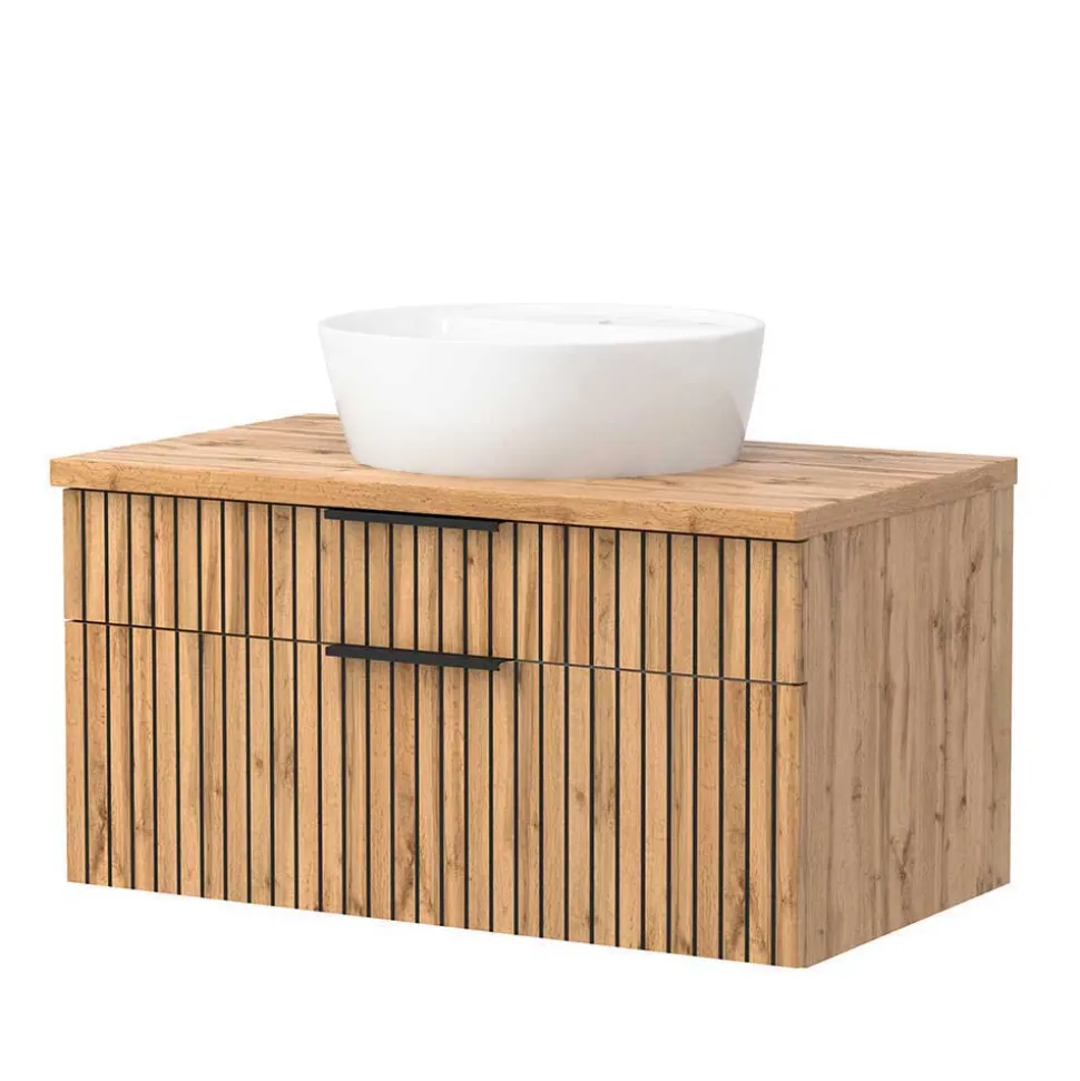 Bad Waschkonsole & Unterschrank & Spiegel - Crystoga (dreiteilig)