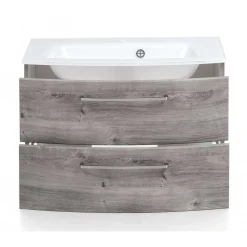 Bad Waschkonsole in grauer Eiche Optik - Svegaria