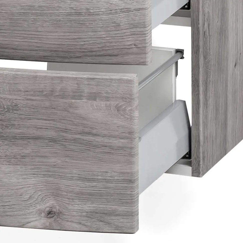 Bad Waschkonsole in grauer Eiche Optik - Svegaria