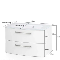 Bad Waschkonsole in grauer Eiche Optik - Svegaria