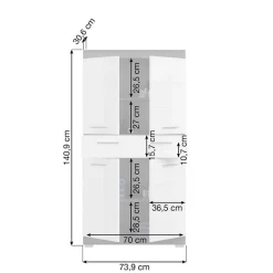 Bad Waschplatz & Highboard & Hochschrank - Nancys (vierteilig)