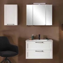 Bad Waschplatz Einrichtung in Weiß - Gyatso (dreiteilig)