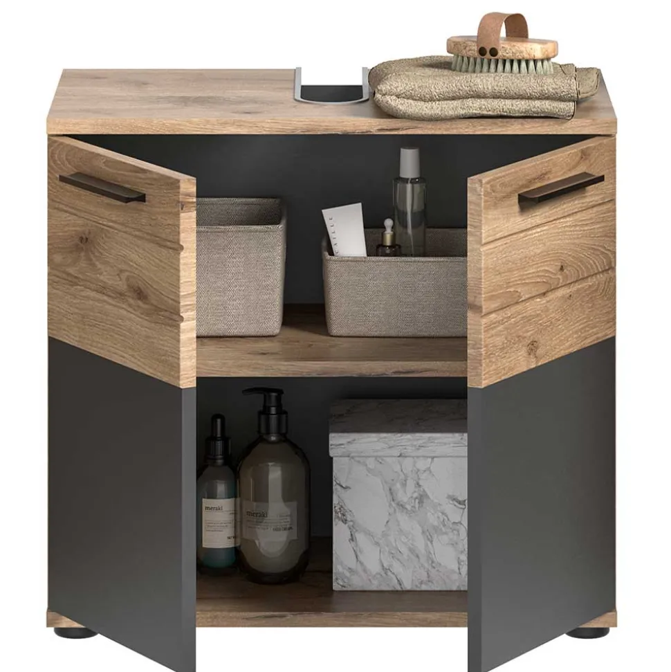 Bad Waschplatz mit Hochschrank Set - Depart (dreiteilig)