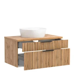 Bad Waschtisch & Midischrank Set - Crystoga (dreiteilig)