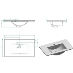 Bad Waschtisch in Grau - Juventuda