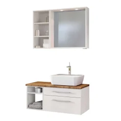 Bad Waschtisch Kombi in Weiß - Enwicos (dreiteilig)