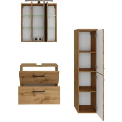 Badausstattung in Wildeiche Optik - Arazony (dreiteilig)