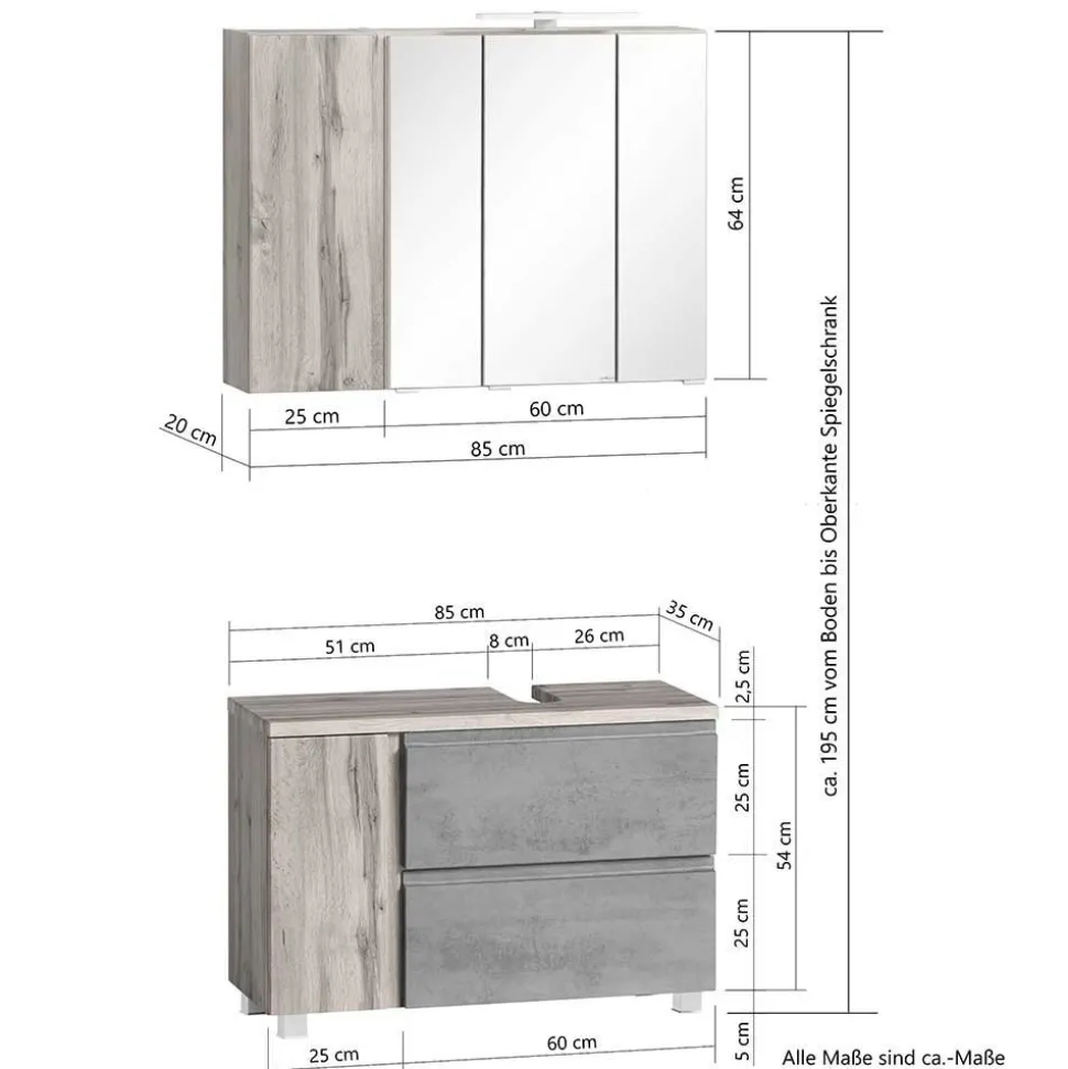 Badausstattung Möbel Kombi in Weiß - Eight (vierteilig)