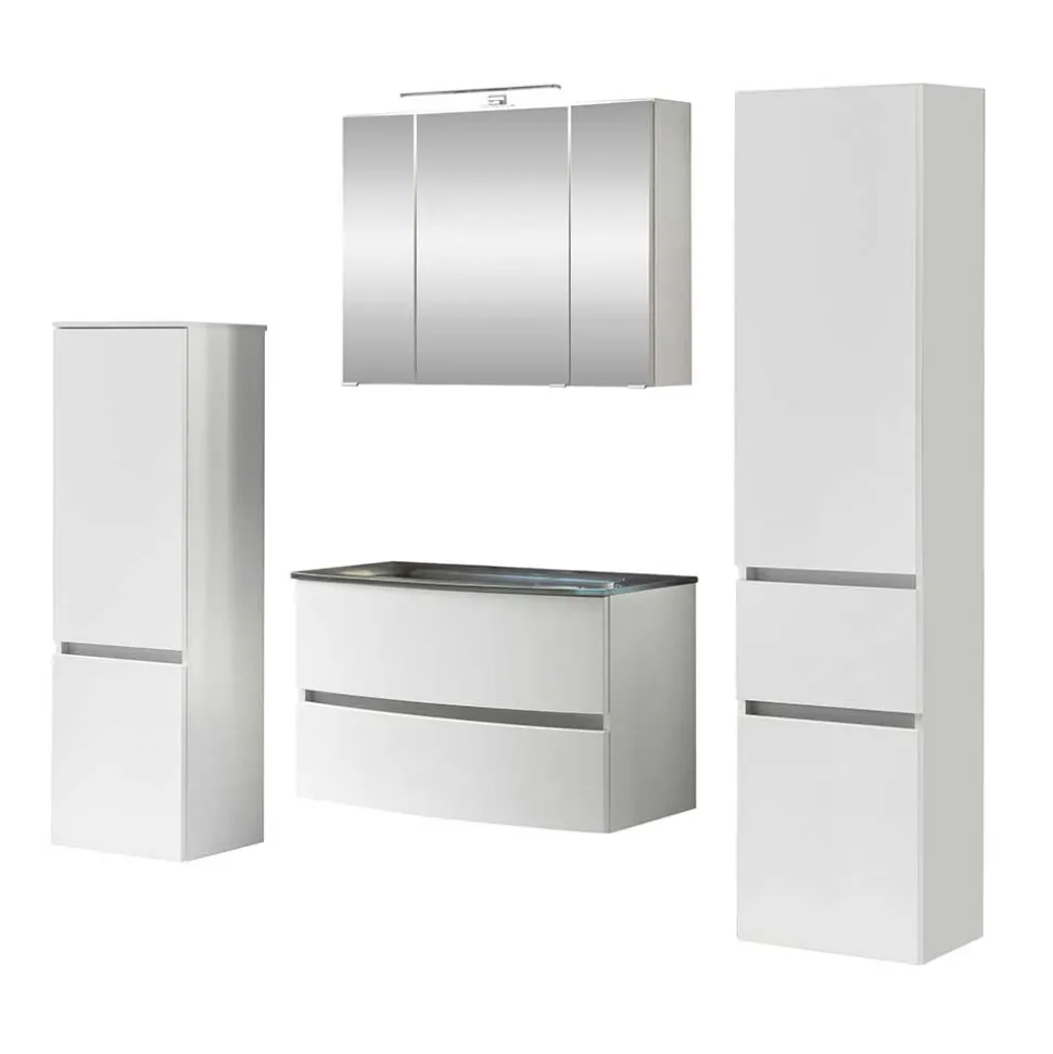 Badblock Badmöbel in Weiß - Mesciria (vierteilig)