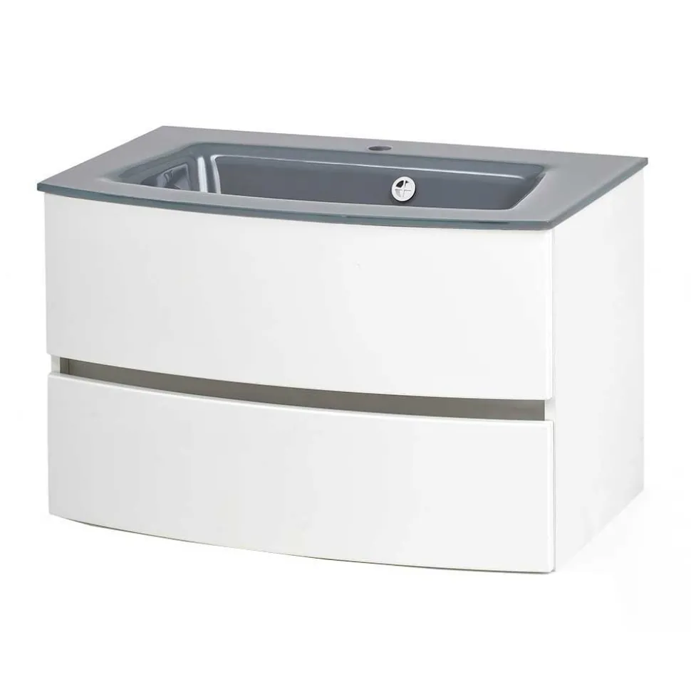 Badblock Badmöbel in Weiß - Mesciria (vierteilig)