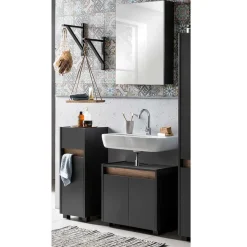 Badblock Möbel in Anthrazit - Marcius (dreiteilig)