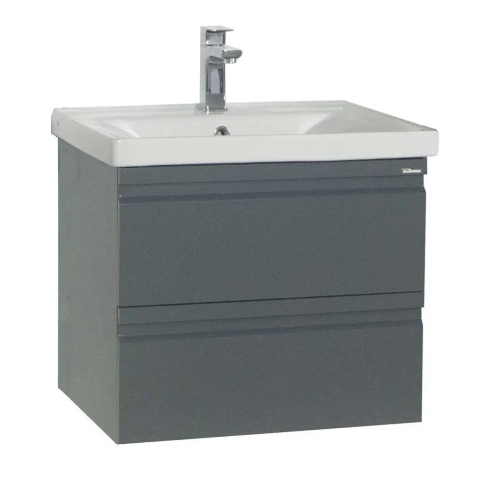 Badeinrichtung in Anthrazit Set - Idamoro (vierteilig)