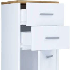 Badeinrichtung in Weiß & Wildeiche Honig - Luzern (vierteilig)