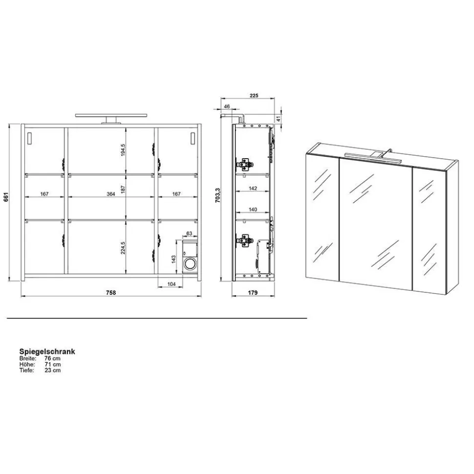 Badezimmer Ausstattung Möbel - Aspariavo (vierteilig)