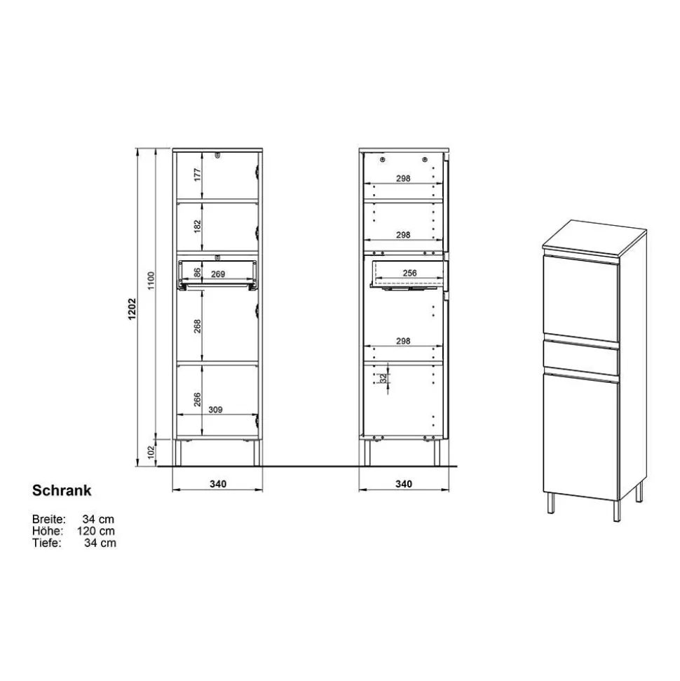 Badezimmer Ausstattung Möbel - Aspariavo (vierteilig)