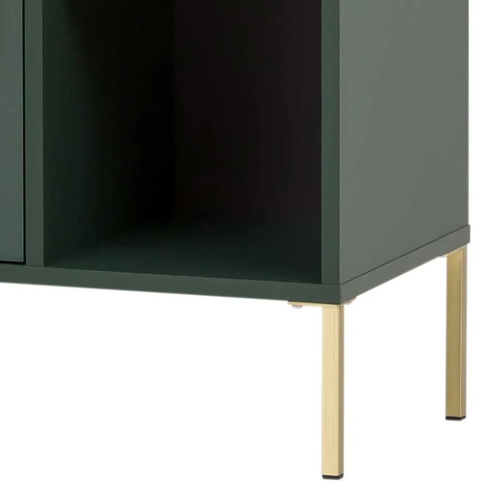 Badezimmer Highboard in Dunkelgrün & Gold - Aqua