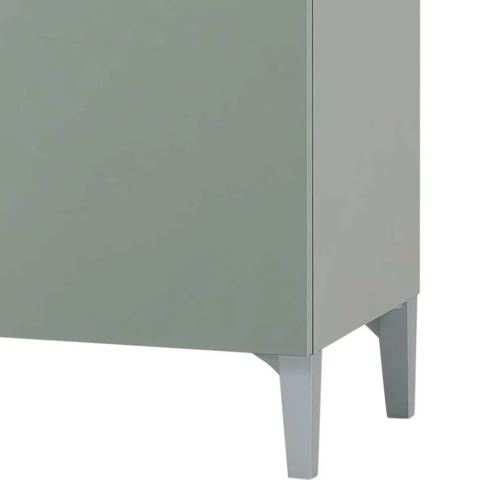 Badezimmer Highboard in Graugrün und Eiche - Liz