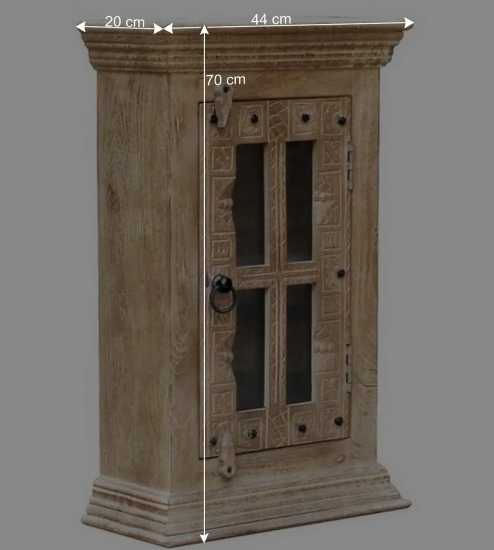 Badezimmer Hängeschrank aus Glas & Massivholz - Abid