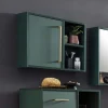 Badezimmer Hängeschrank in Dunkelgrün & Gold - Aqua