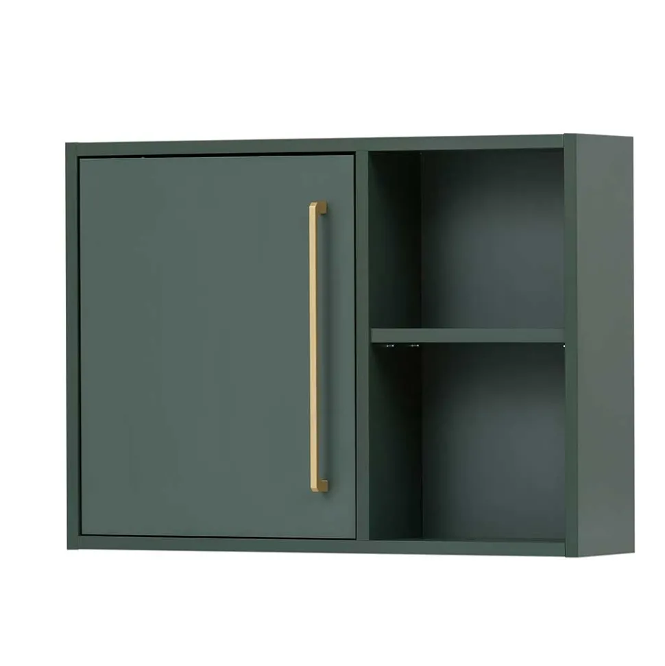 Badezimmer Hängeschrank in Dunkelgrün & Gold - Aqua
