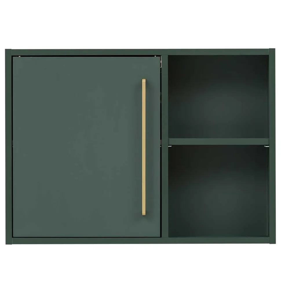 Badezimmer Hängeschrank in Dunkelgrün & Gold - Aqua