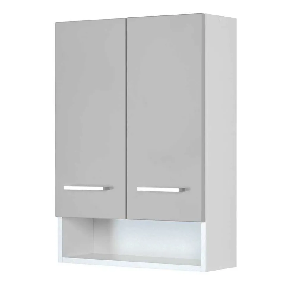 Badezimmer Hängeschrank in hellem Grau - Girios