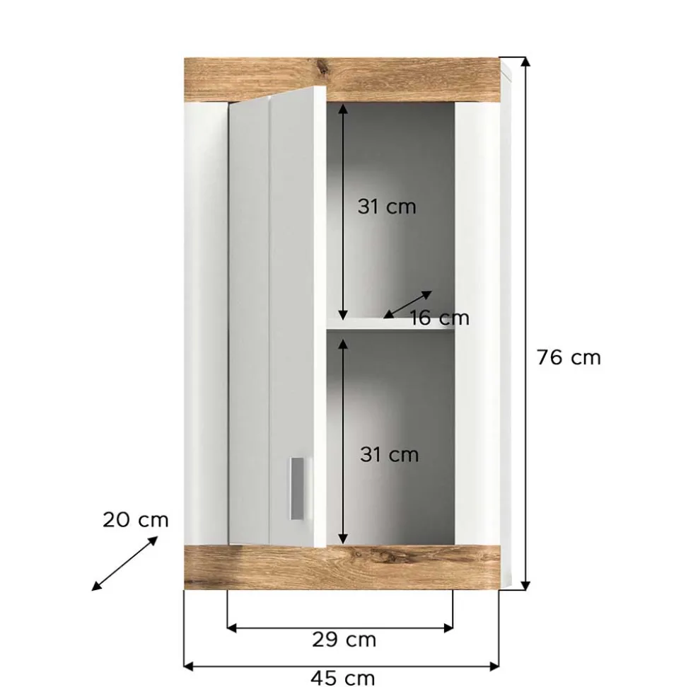 Badezimmer Hängeschrank 45x76x20 cm - Hihat