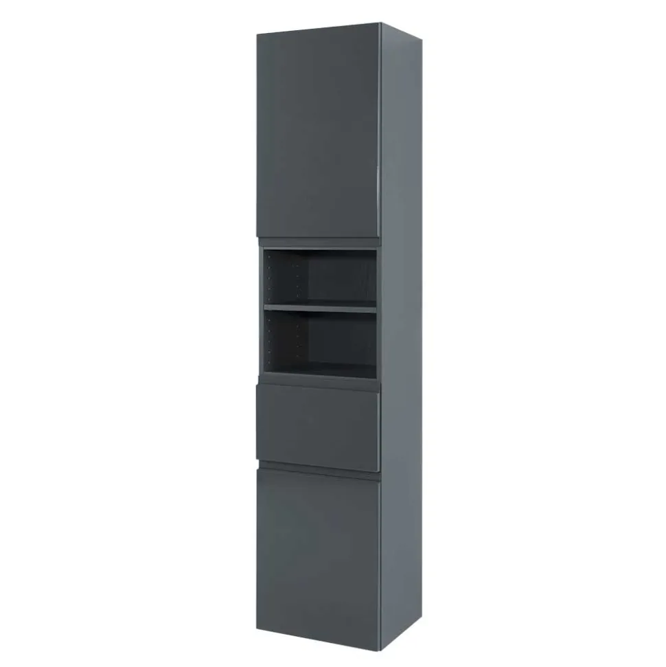 Badezimmer Hochschrank Blaxin in Anthrazit Hochglanz