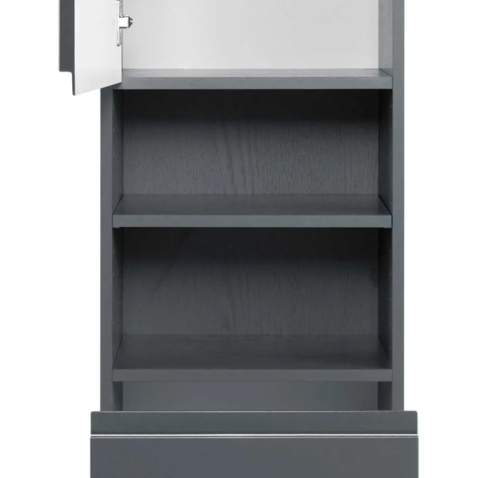 Badezimmer Hochschrank Blaxin in Anthrazit Hochglanz