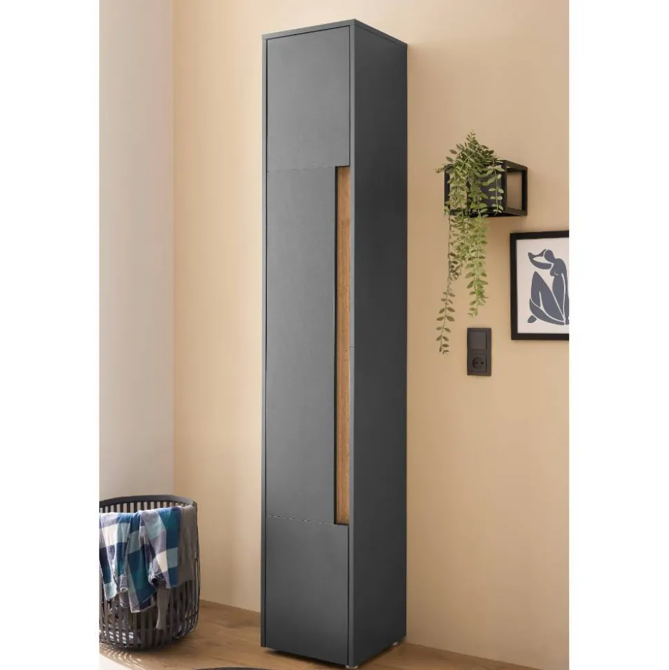 Badezimmer Hochschrank in Anthrazit - Ahilav