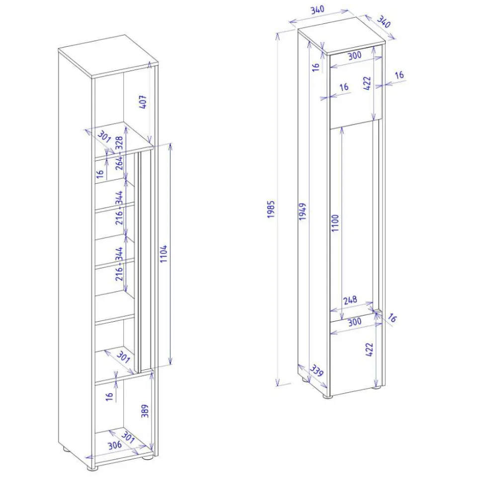 Badezimmer Hochschrank in Anthrazit - Ahilav