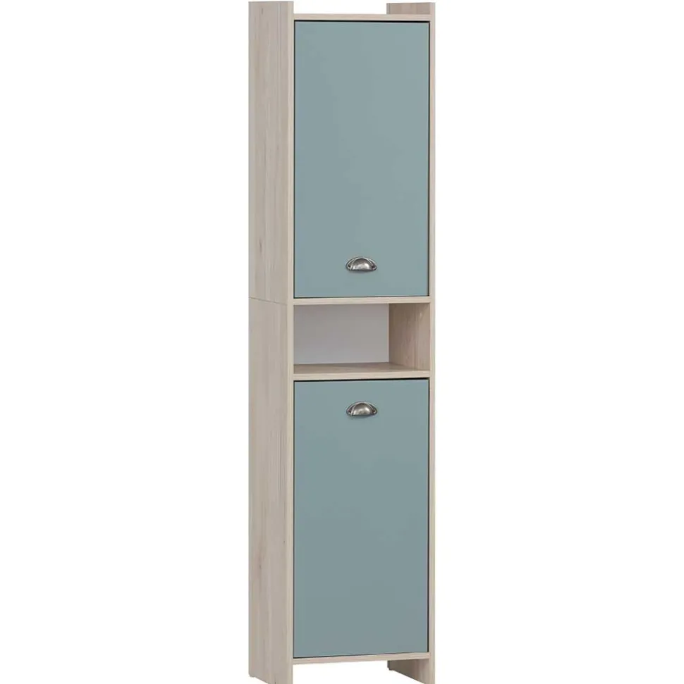 Badezimmer Hochschrank in Hellblau - Capreran