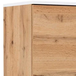 Badezimmer Hochschrank in Eiche NB mit Weiß - Voinla