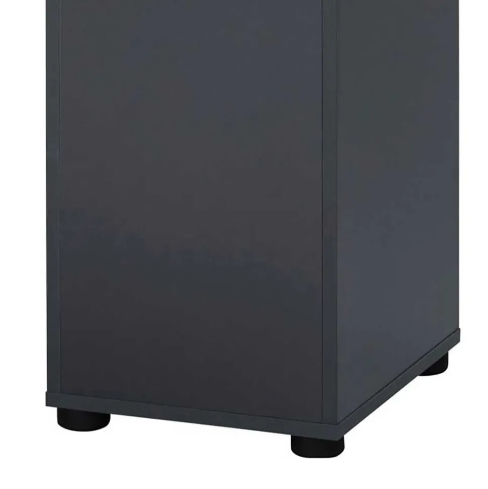 Badezimmer Hochschrank in Anthrazit mit Wildeiche - Rigori