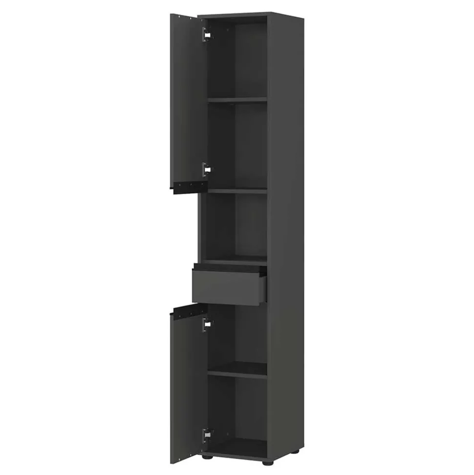 Badezimmer Hochschrank in Dunkelgrau - Rufu