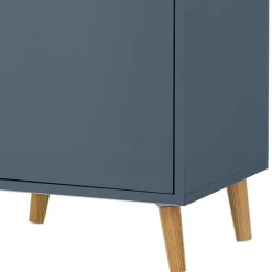 Badezimmer Hochschrank in Petrol Blau & Eiche - Matrera