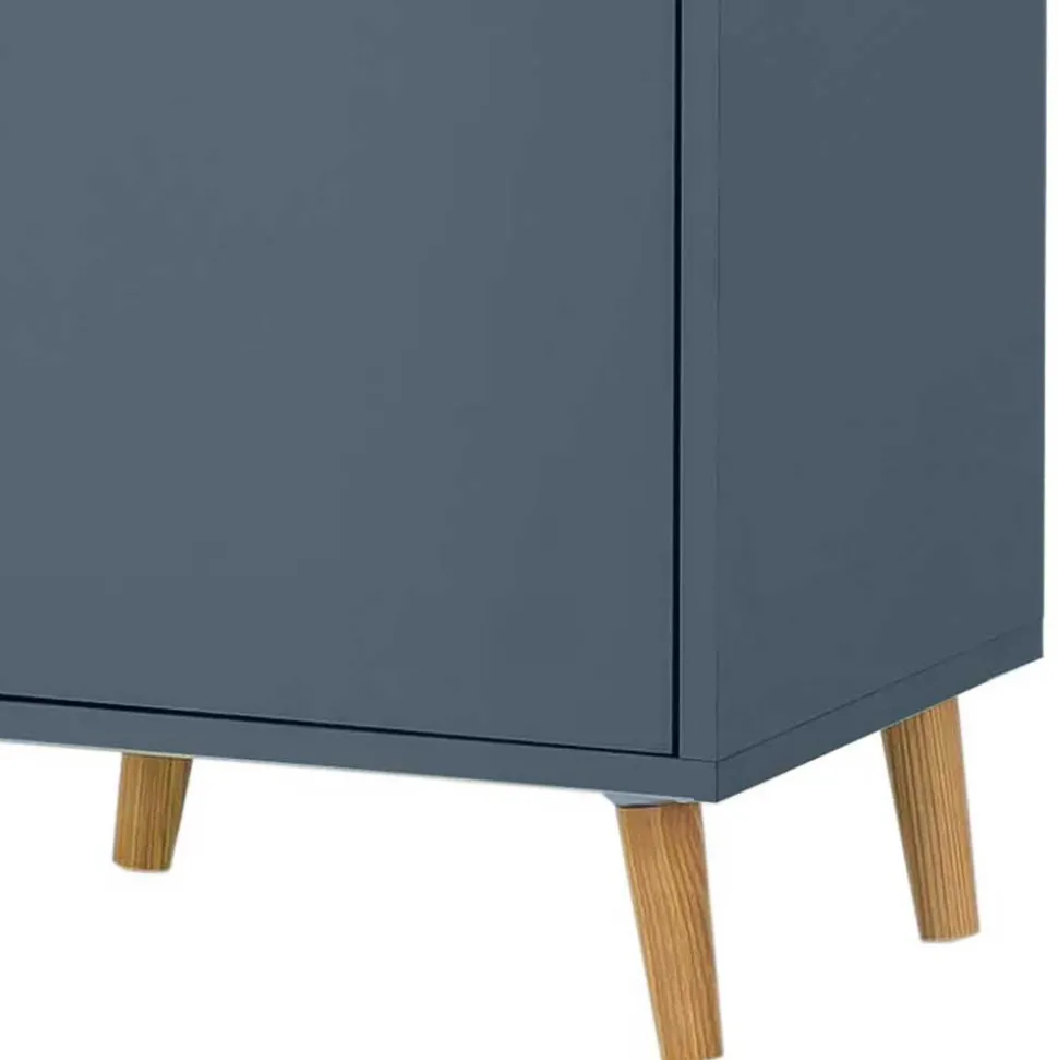 Badezimmer Hochschrank in Petrol Blau & Eiche - Matrera