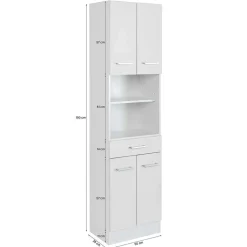 Badezimmer Hochschrank 4-türig & 2 Fächer - Skiranov