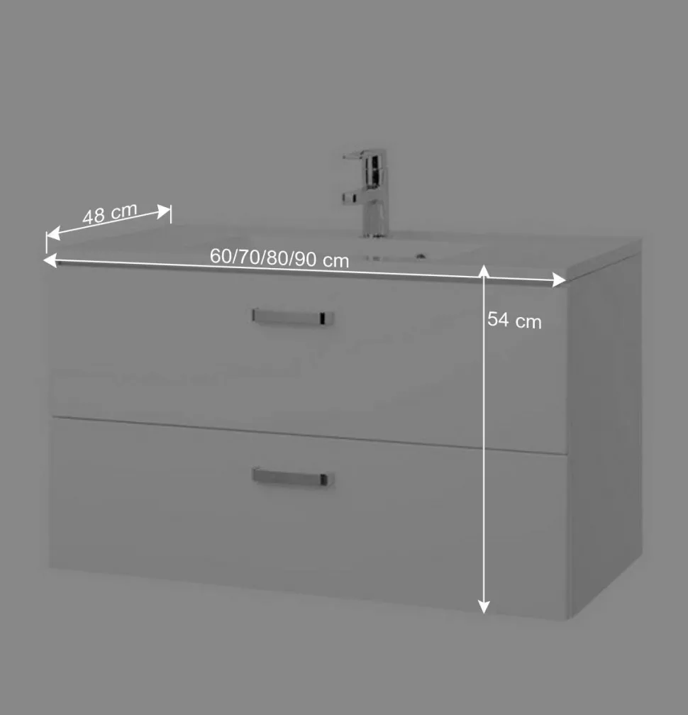 Badezimmer Kombination Sagunis in Weiß (sechsteilig)