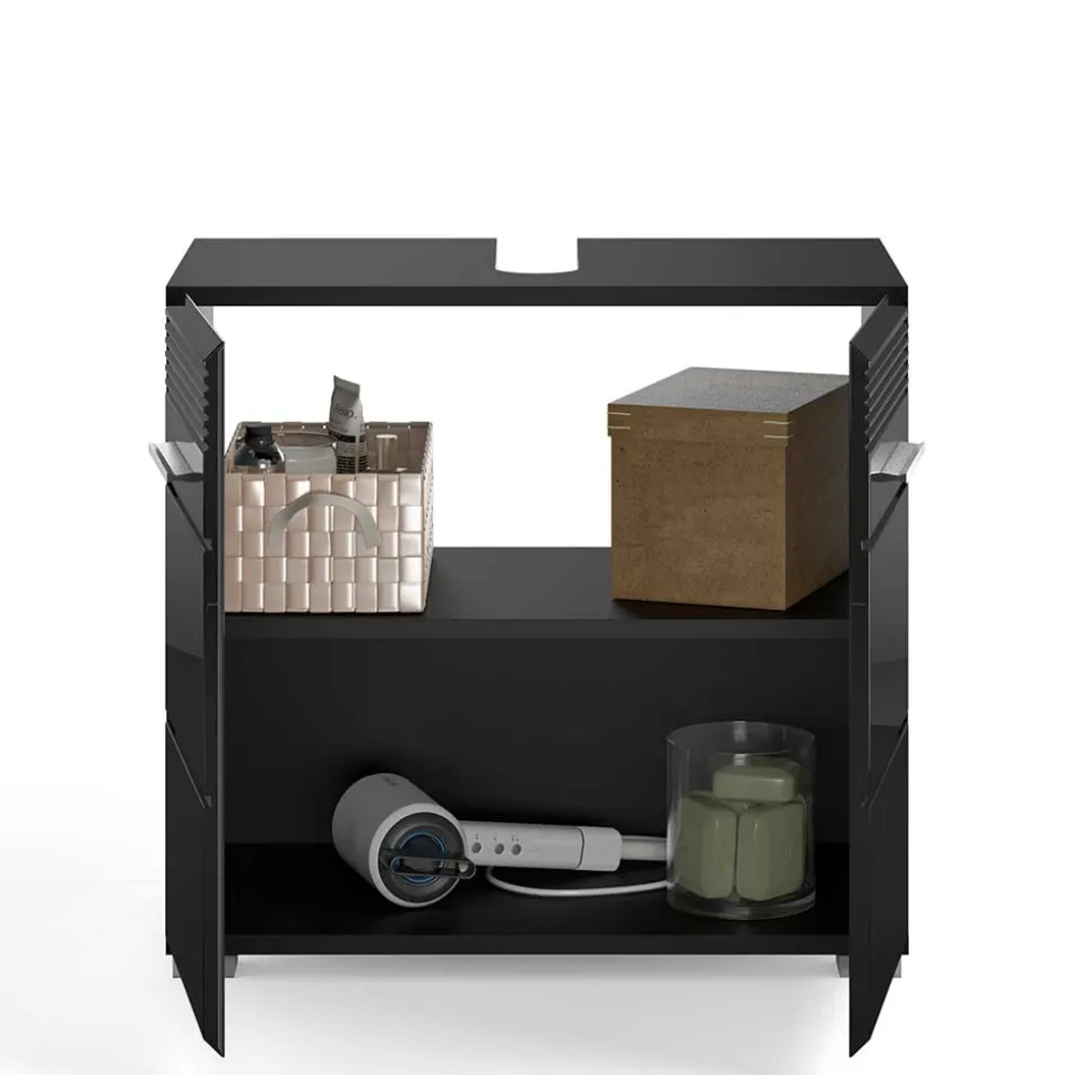 Badezimmer Möbelblock in Schwarz - Culina (fünfteilig)